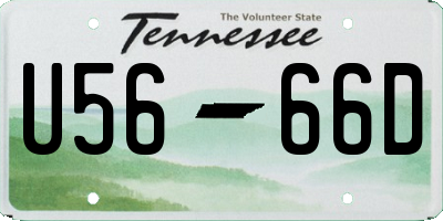 TN license plate U5666D