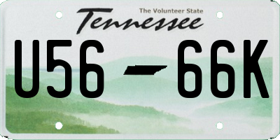 TN license plate U5666K