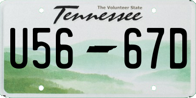 TN license plate U5667D