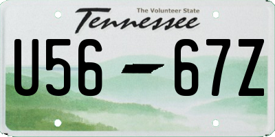 TN license plate U5667Z