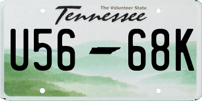 TN license plate U5668K