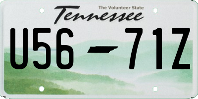 TN license plate U5671Z