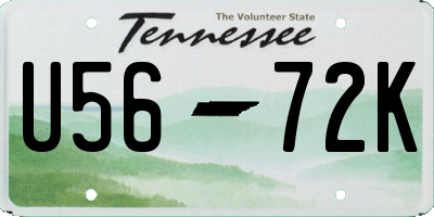 TN license plate U5672K