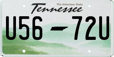 TN license plate U5672U