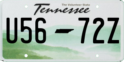 TN license plate U5672Z