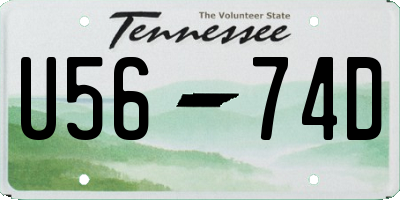 TN license plate U5674D