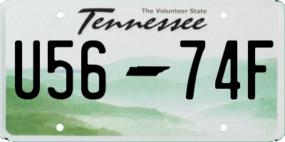 TN license plate U5674F