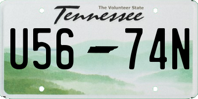 TN license plate U5674N