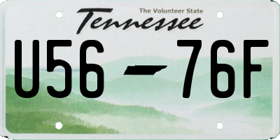TN license plate U5676F