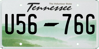 TN license plate U5676G