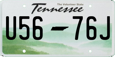 TN license plate U5676J
