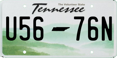TN license plate U5676N