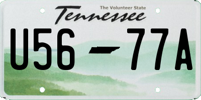 TN license plate U5677A