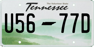 TN license plate U5677D