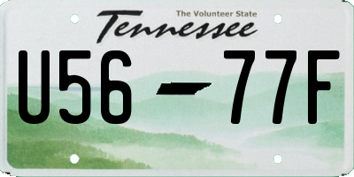 TN license plate U5677F