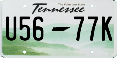 TN license plate U5677K