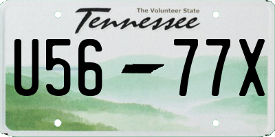 TN license plate U5677X