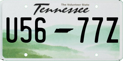 TN license plate U5677Z