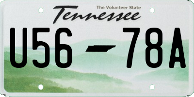 TN license plate U5678A