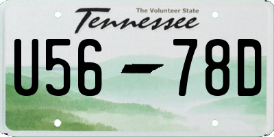 TN license plate U5678D