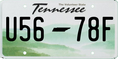 TN license plate U5678F
