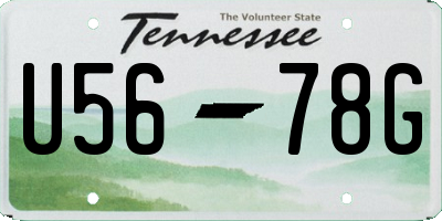 TN license plate U5678G