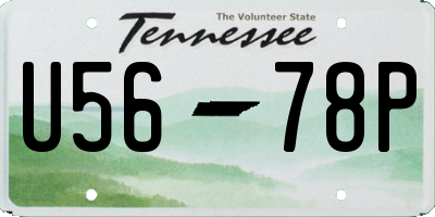 TN license plate U5678P
