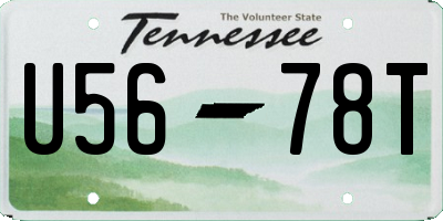TN license plate U5678T