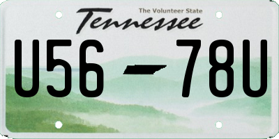 TN license plate U5678U