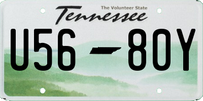 TN license plate U5680Y