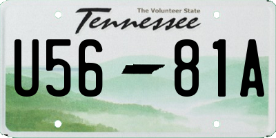 TN license plate U5681A
