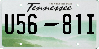 TN license plate U5681I