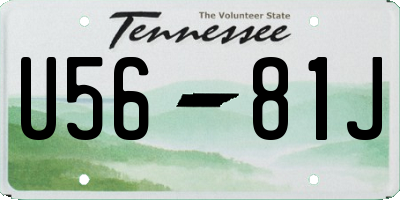 TN license plate U5681J