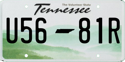TN license plate U5681R
