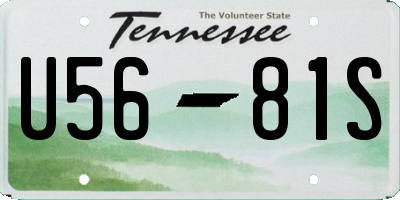 TN license plate U5681S
