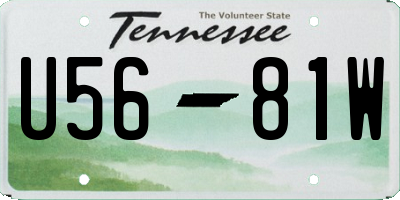 TN license plate U5681W