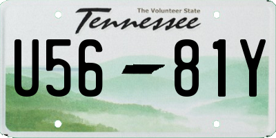 TN license plate U5681Y