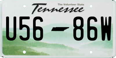 TN license plate U5686W