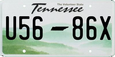 TN license plate U5686X