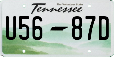 TN license plate U5687D