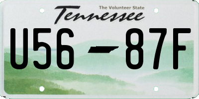 TN license plate U5687F