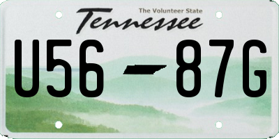 TN license plate U5687G