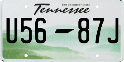 TN license plate U5687J
