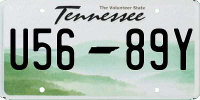 TN license plate U5689Y