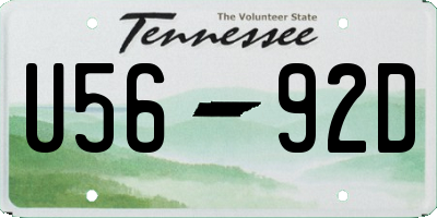 TN license plate U5692D