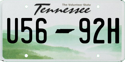 TN license plate U5692H