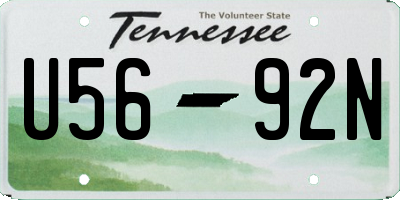 TN license plate U5692N