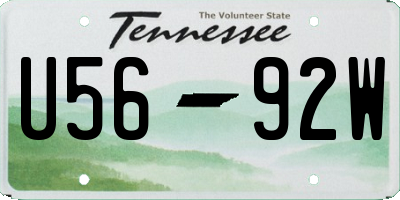 TN license plate U5692W