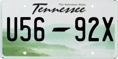 TN license plate U5692X