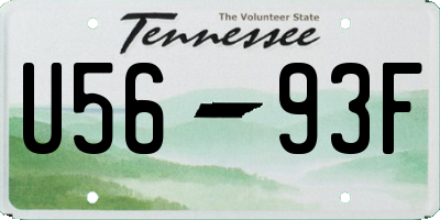 TN license plate U5693F